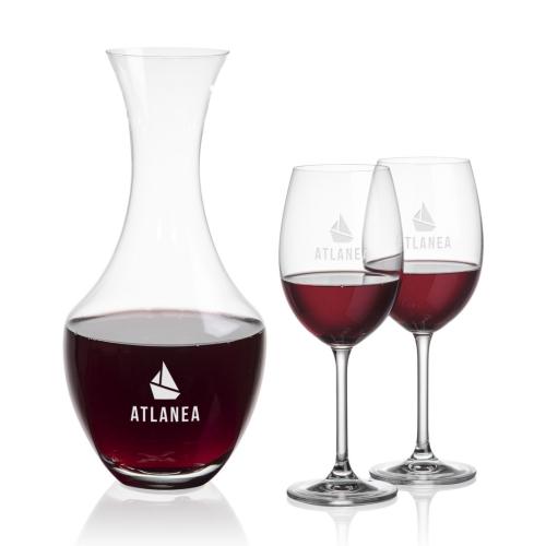 Corporate Recognition Gifts - Etched Barware - Oldham Carafe & Coleford Wine