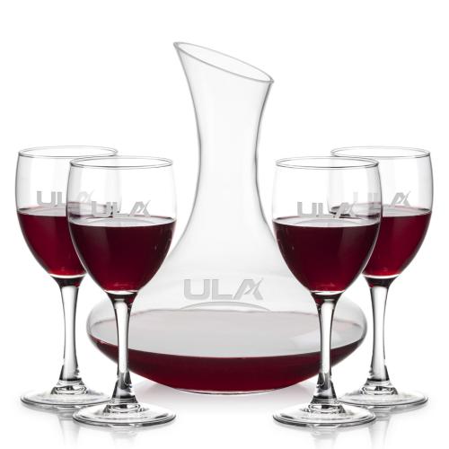 Corporate Recognition Gifts - Etched Barware - Hampton Carafe & Carberry Wine