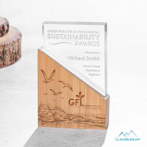 Corporate Awards - Acrylic Awards - Rocheaux Rectangle Wood Award