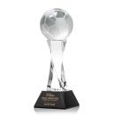 Soccer Ball Black on Langport Base Spheres Crystal Award