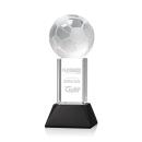 Soccer Ball Black on Stowe Base Spheres Crystal Award