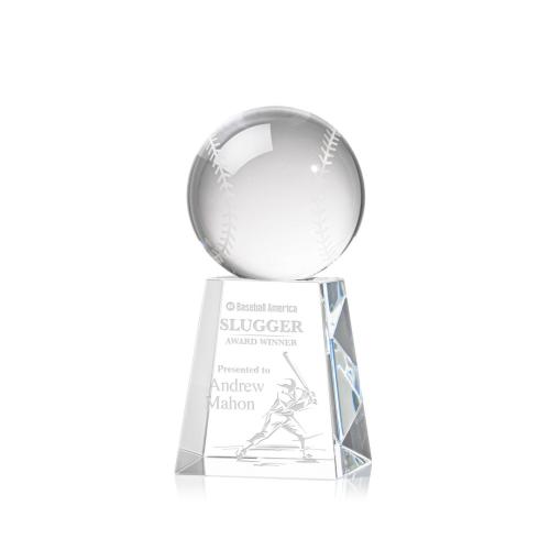 Corporate Awards - Sports Awards - Baseball Awards - Baseball Spheres on Celestina Base Crystal Award