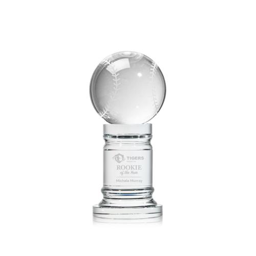 Corporate Awards - Sports Awards - Baseball Awards - Baseball Spheres on Colverstone Base Crystal Award