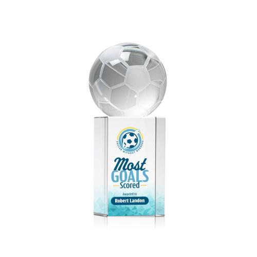 Corporate Awards - Sports Awards - Soccer Awards - Soccer Ball Full Color Spheres on Dakota Crystal Award