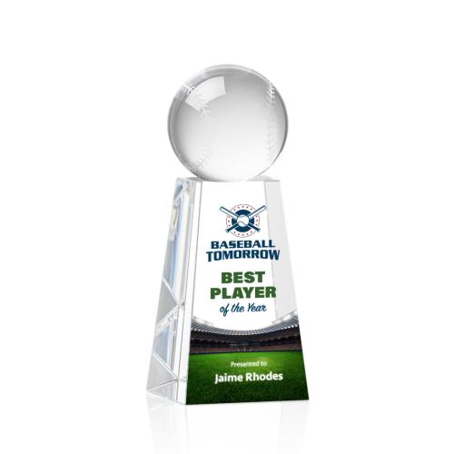 Corporate Awards - Sports Awards - Baseball Awards - Baseball Full Color Spheres on Novita Crystal Award