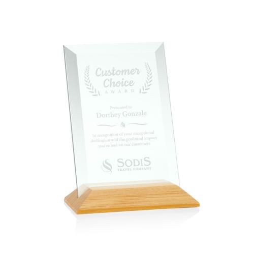 Corporate Awards - Glass Awards - Jade Glass Awards - Embassy Jade/Bamboo (Vert) Rectangle Glass Award