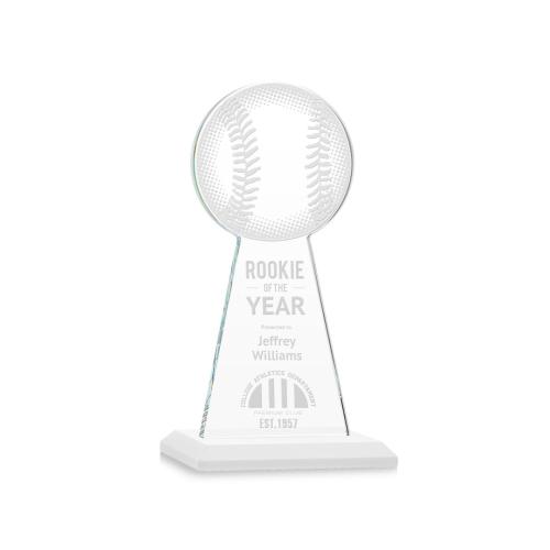 Corporate Awards - Crystal Awards - Crystal Pillar Awards - Edenwood Baseball White Obelisk Crystal Award