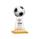 Edenwood Soccer Full Color Amber Obelisk Crystal Award