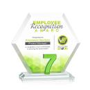 Riviera Milestone Full Color Green Number Crystal Award