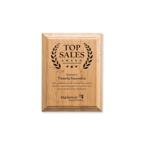 Corporate Awards - Eco Friendly Awards - Bamboo Engraved Plaque