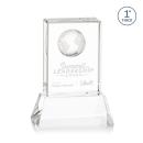 Ambassador Globe Clear on Base Rectangle Crystal Award