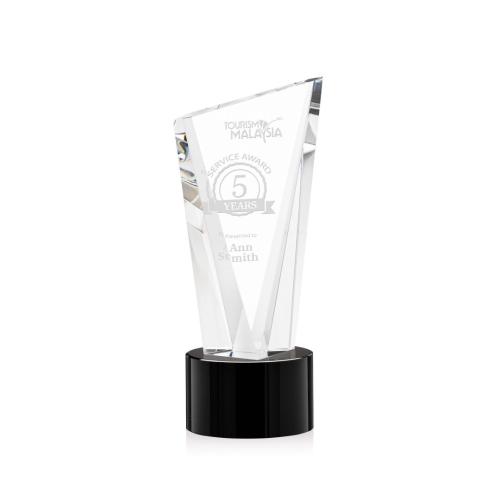 Corporate Awards - Sales Awards - Plymouth Black on Marvel Base Peak Crystal Award