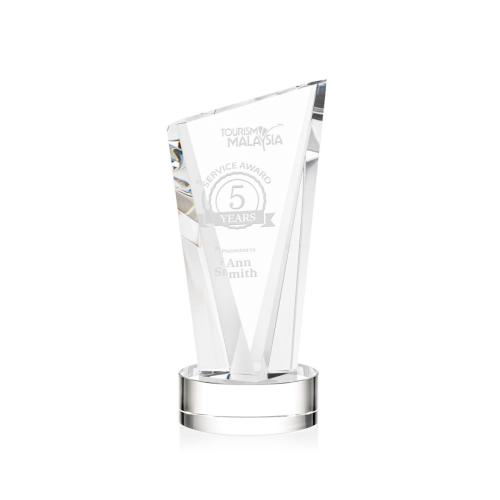 Corporate Awards - Sales Awards - Plymouth Clear on Stanrich Base Peak Crystal Award