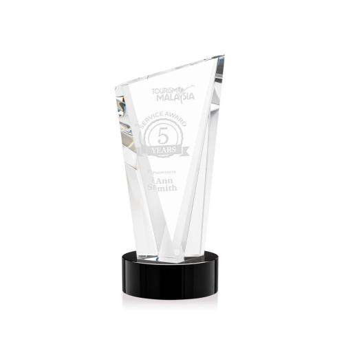 Corporate Awards - Sales Awards - Plymouth Black on Stanrich Base Peak Crystal Award