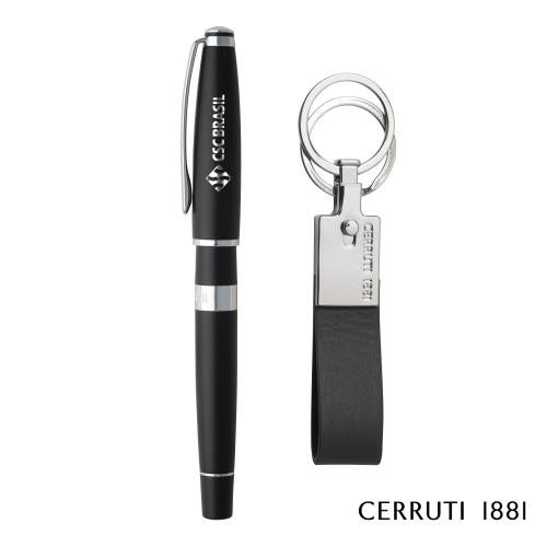 Corporate Recognition Gifts - Executive Gifts - Cerruti 1881&reg; Bicolore Rollerball Pen & Zoon Key Ring Set