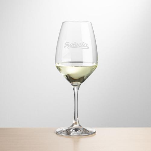 Corporate Recognition Gifts - Etched Barware - Wine Glasses - Santiago Wine - Deep Etch