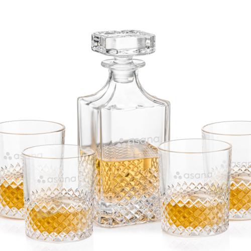 Corporate Recognition Gifts - Etched Barware - Tacoma Decanter Set