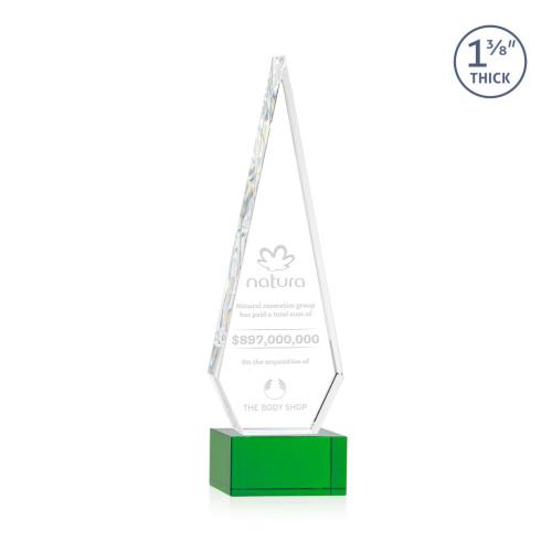 Corporate Awards - Springfield Green on Hancock Base Crystal Award