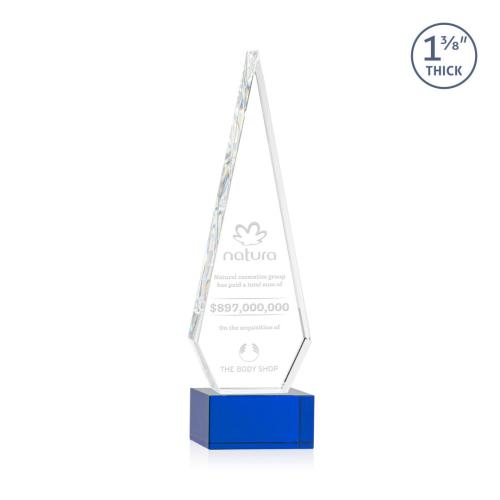 Corporate Awards - Springfield Blue on Hancock Base Crystal Award