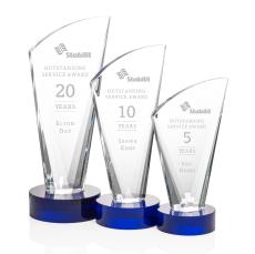 Brampton Blue Peak Crystal Award - Colored Glass Awards