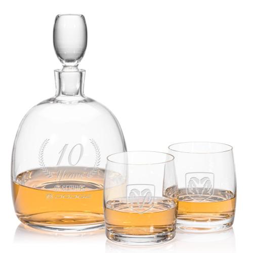 Corporate Recognition Gifts - Etched Barware - Salerno Decanter Set