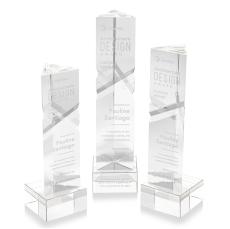 Oakham Clear on Hancock Base Obelisk Crystal Award - Crystal Awards
