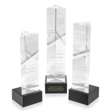 Oakham Black on Hancock Base Obelisk Crystal Award - Crystal Awards