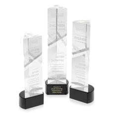 Oakham Black on Paragon Base Obelisk Crystal Award - Crystal Awards