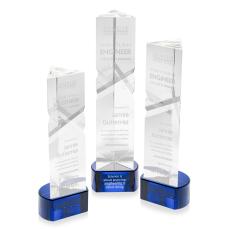 Oakham Blue on Paragon Base Obelisk Crystal Award - Crystal Awards