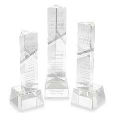 Oakham Clear on Robson Base Obelisk Crystal Award - Crystal Awards