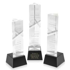 Oakham Black on Robson Base Obelisk Crystal Award - Crystal Awards