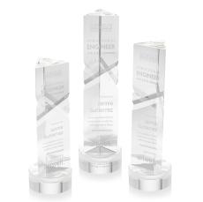 Oakham Clear on Stanrich Base Obelisk Crystal Award - Crystal Awards