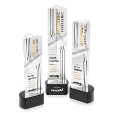 Oakham Full Color Black on Paragon Base Obelisk Crystal Award - Corporate Awards
