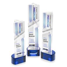 Oakham Full Color Blue on Paragon Base Obelisk Crystal Award - Corporate Awards