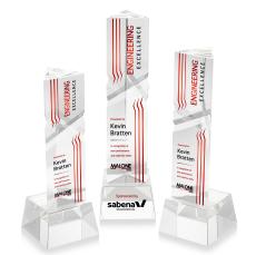Oakham Full Color Clear on Robson Base Obelisk Crystal Award - Corporate Awards