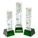Oakham Full Color Green on Robson Base Obelisk Crystal Award
