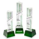 Oakham Full Color Green on Robson Base Obelisk Crystal Award