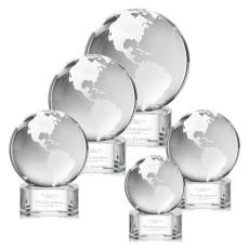 Globe Clear on Paragon Base Spheres Crystal Award - Employee Awards