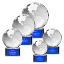 Globe Blue on Paragon Base Spheres Crystal Award