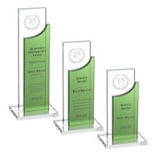 Maranella Green Obelisk Crystal Award - Crystal Pillar Awards