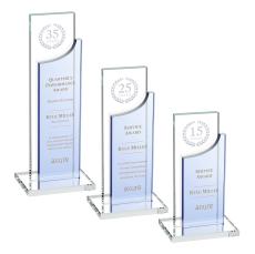 Maranella Sky Blue Obelisk Crystal Award - Sales Awards