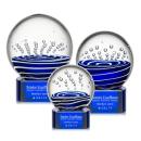 Tranquility Blue on Paragon Base Spheres Glass Award
