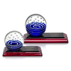Tranquility Spheres on Rosewood Base Glass Award - Glass Awards