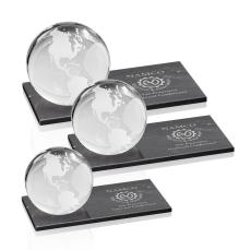 Globe Spheres on Rectangle Marble Base Award - Employee Awards