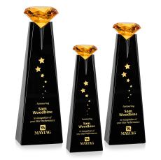 Alicia Gemstone Black/Amber Obelisk Crystal Award - Corporate Awards