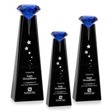 Alicia Gemstone Black/Sapphire Obelisk Crystal Award - Award Shapes