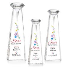 Alicia Gemstone Full Color Optical/Diamond Obelisk Crystal Award - Crystal Diamond Awards