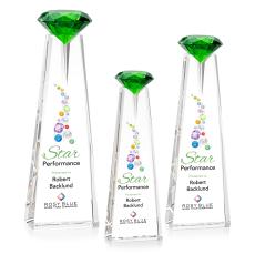 Alicia Gemstone Full Color Optical/Emerald Obelisk Crystal Award - Full Color Awards