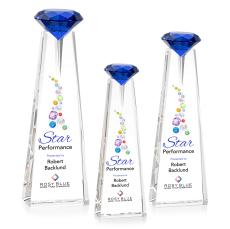 Alicia Gemstone Full Color Optical/Sapphire Obelisk Crystal Award - Crystal Diamond Awards