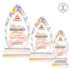 Marinello Full Color Prismatic on Base Arch & Crescent Crystal Award - Corporate Awards